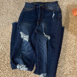 SHEIN Jeans- Dark Wash Ripped Skinny Jeans